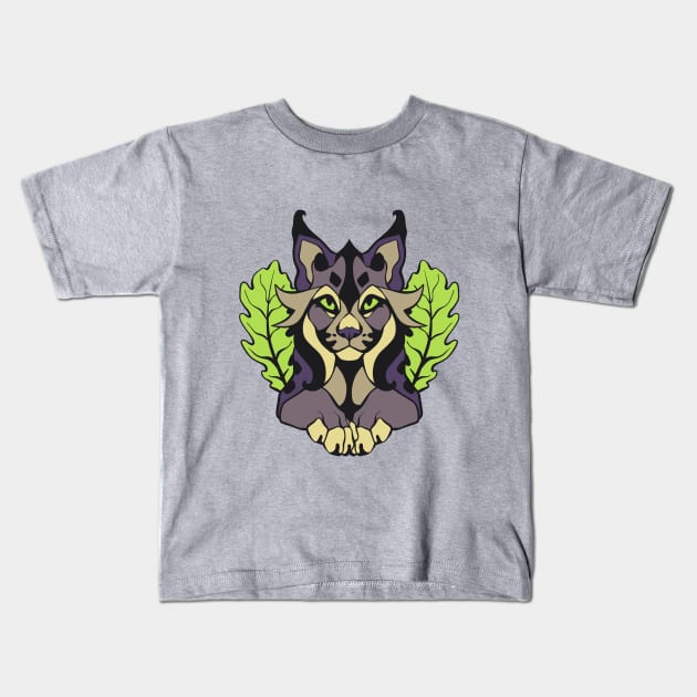 Lavender Lynx Kids T-Shirt by Chrysisi